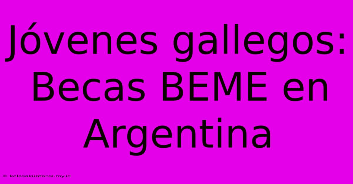 Jóvenes Gallegos: Becas BEME En Argentina