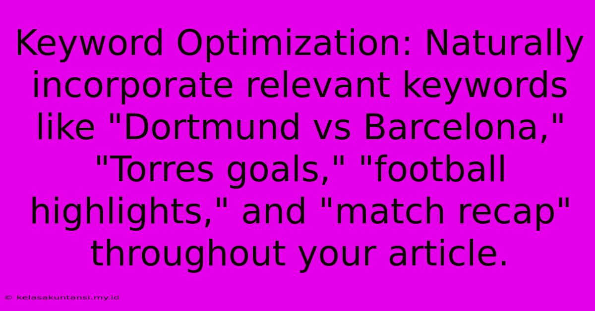 Keyword Optimization: Naturally Incorporate Relevant Keywords Like 