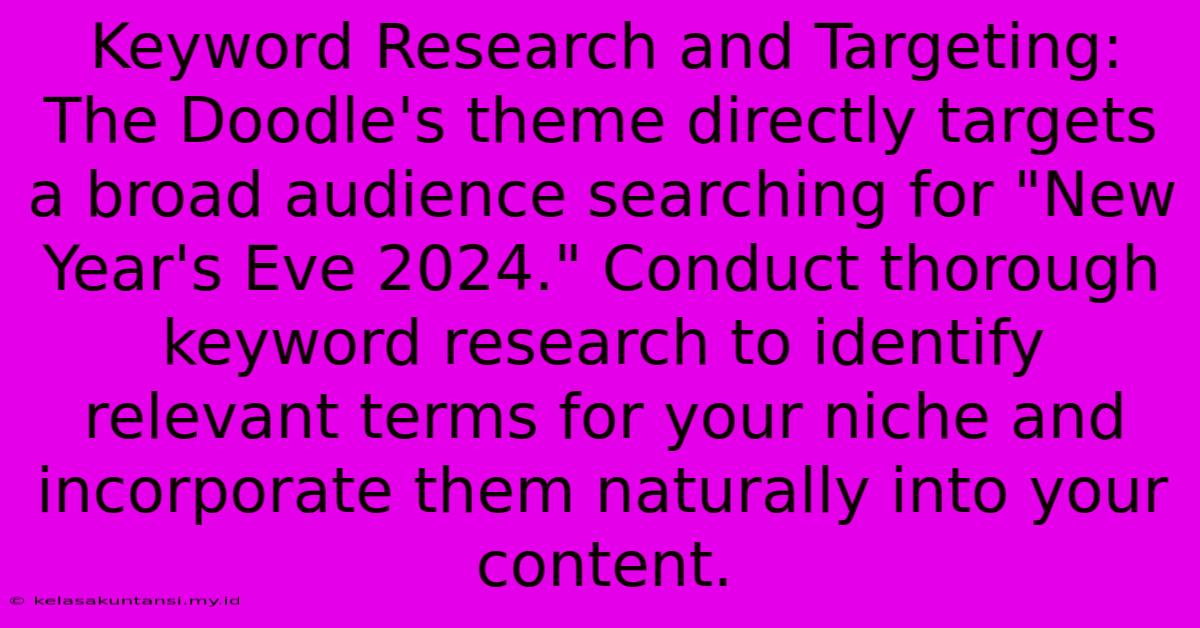 Keyword Research And Targeting:  The Doodle's Theme Directly Targets A Broad Audience Searching For 