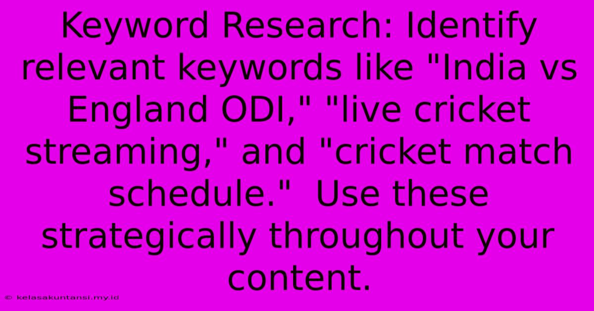 Keyword Research: Identify Relevant Keywords Like 