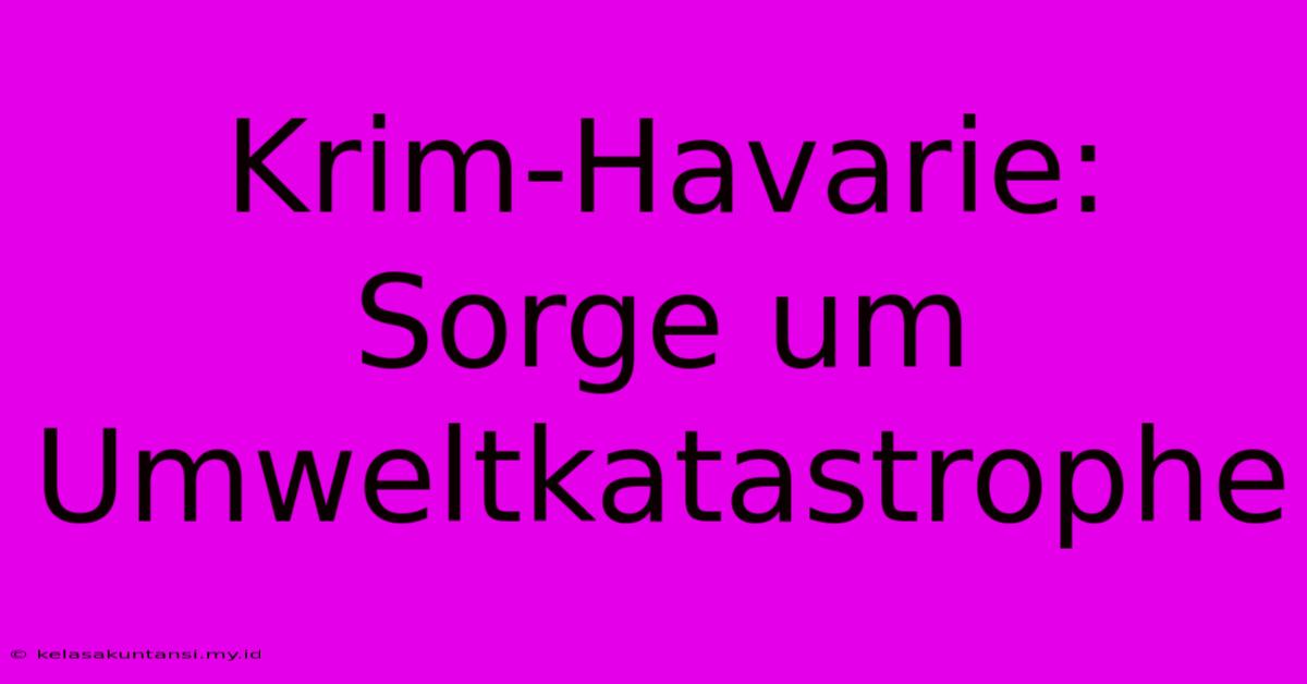 Krim-Havarie: Sorge Um Umweltkatastrophe