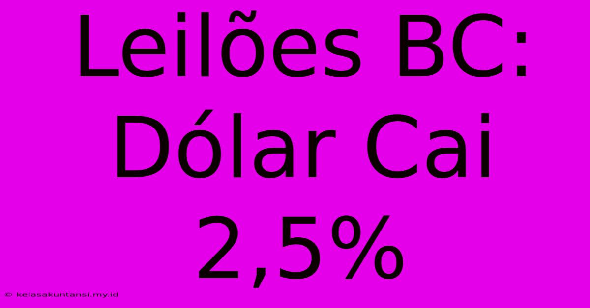 Leilões BC: Dólar Cai 2,5%