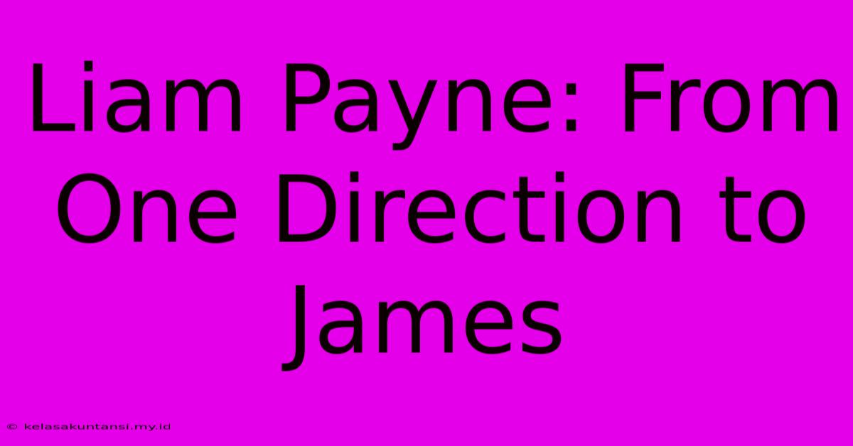 Liam Payne: From One Direction To James