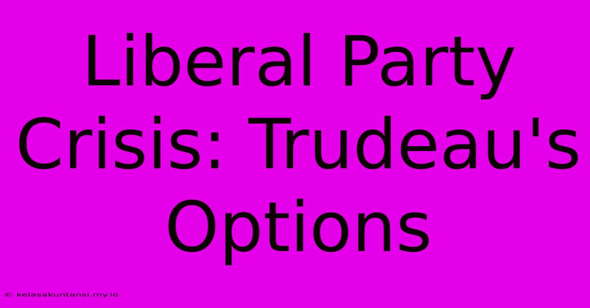 Liberal Party Crisis: Trudeau's Options