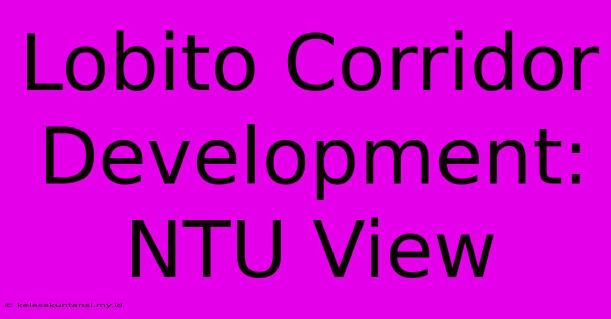 Lobito Corridor Development:  NTU View