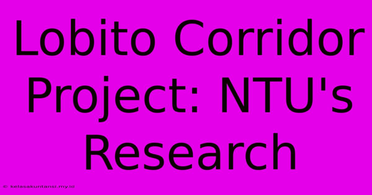 Lobito Corridor Project: NTU's Research