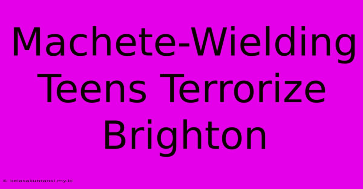 Machete-Wielding Teens Terrorize Brighton