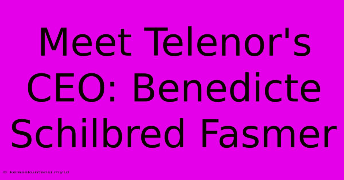 Meet Telenor's CEO: Benedicte Schilbred Fasmer