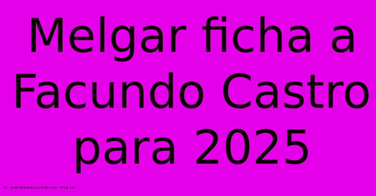 Melgar Ficha A Facundo Castro Para 2025