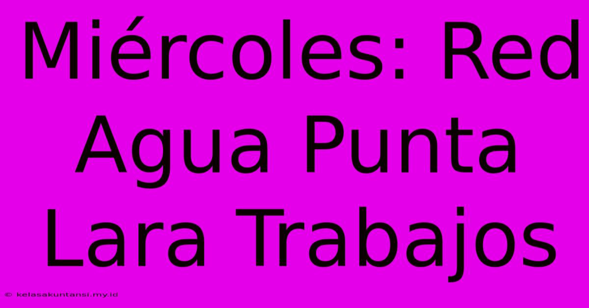 Miércoles: Red Agua Punta Lara Trabajos