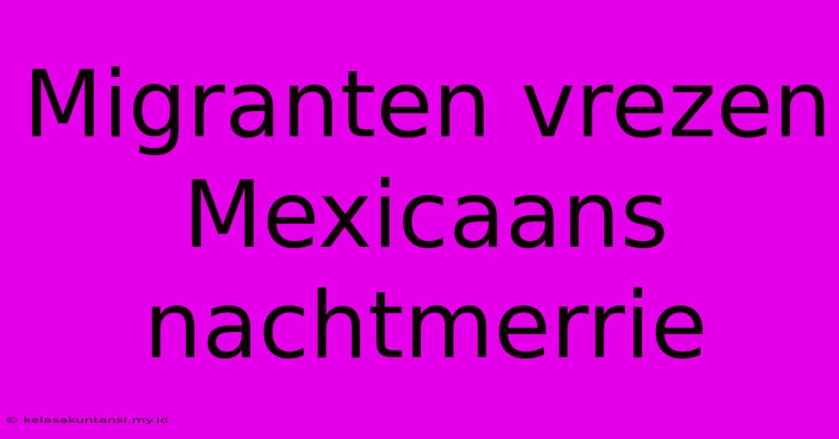 Migranten Vrezen Mexicaans Nachtmerrie