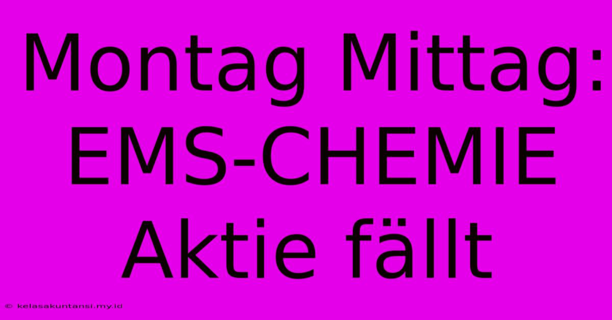 Montag Mittag: EMS-CHEMIE Aktie Fällt