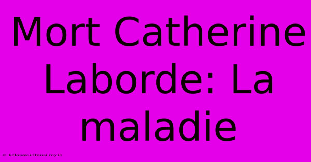 Mort Catherine Laborde: La Maladie