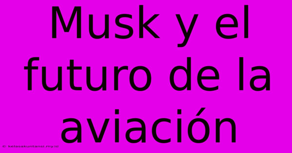 Musk Y El Futuro De La Aviación