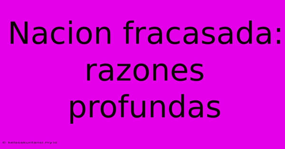 Nacion Fracasada: Razones Profundas