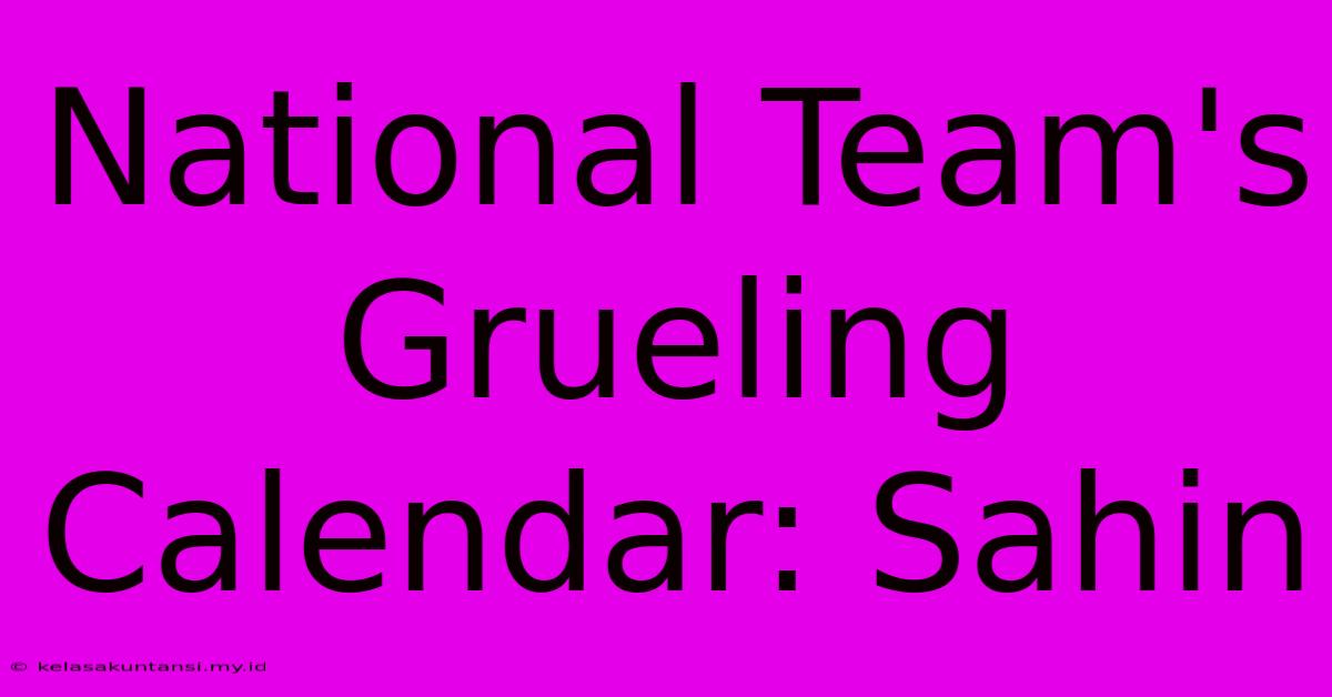 National Team's Grueling Calendar: Sahin