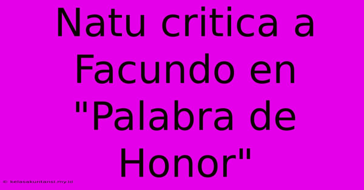 Natu Critica A Facundo En 