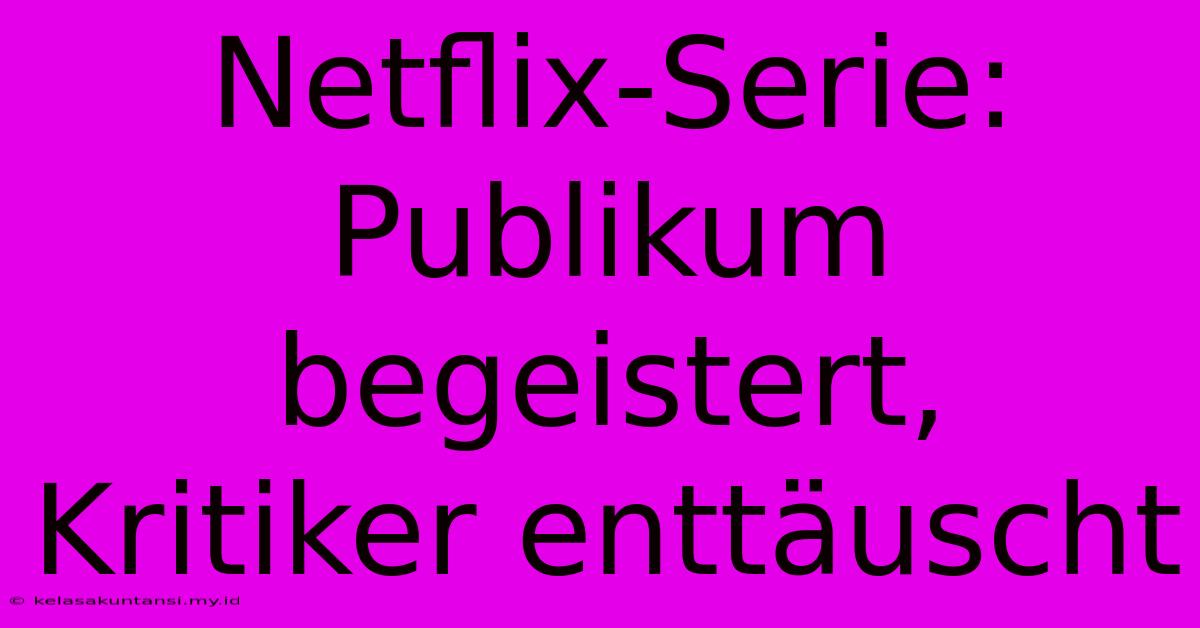 Netflix-Serie: Publikum Begeistert, Kritiker Enttäuscht