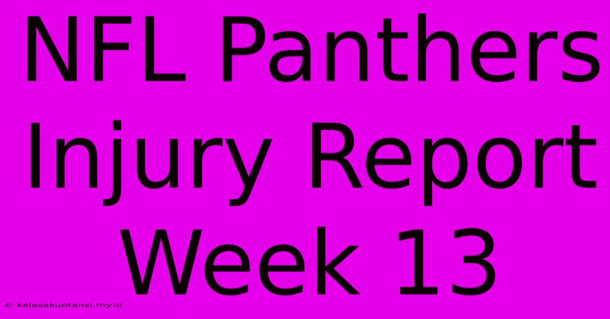 NFL Panthers Injury Report Week 13