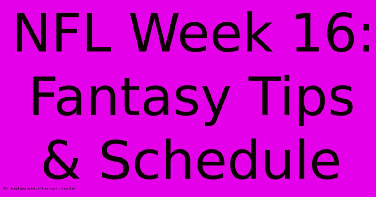 NFL Week 16: Fantasy Tips & Schedule