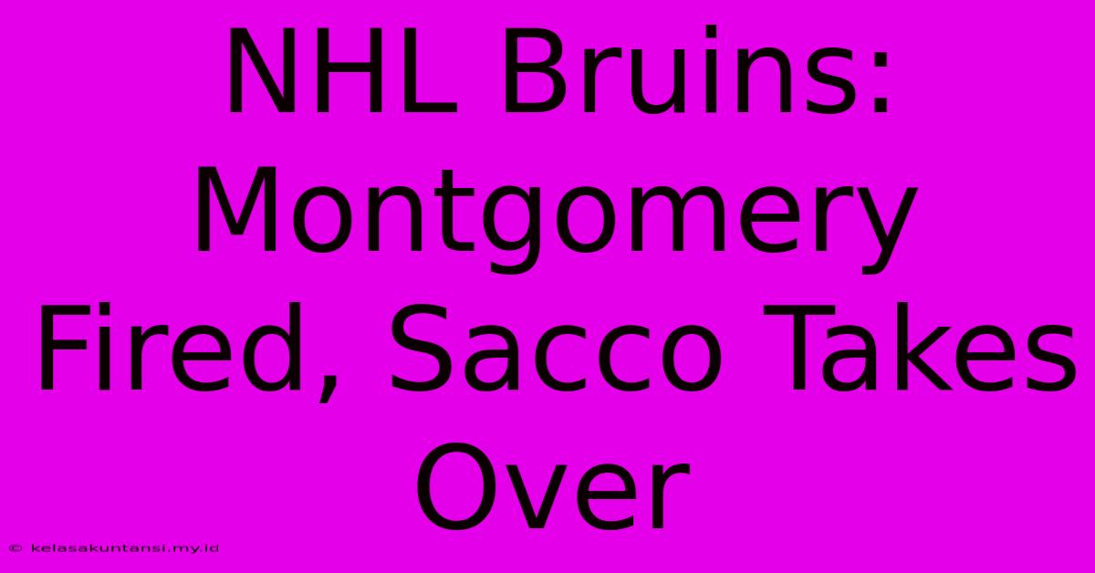 NHL Bruins: Montgomery Fired, Sacco Takes Over