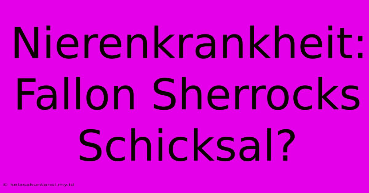 Nierenkrankheit: Fallon Sherrocks Schicksal?