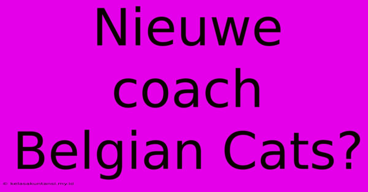 Nieuwe Coach Belgian Cats?