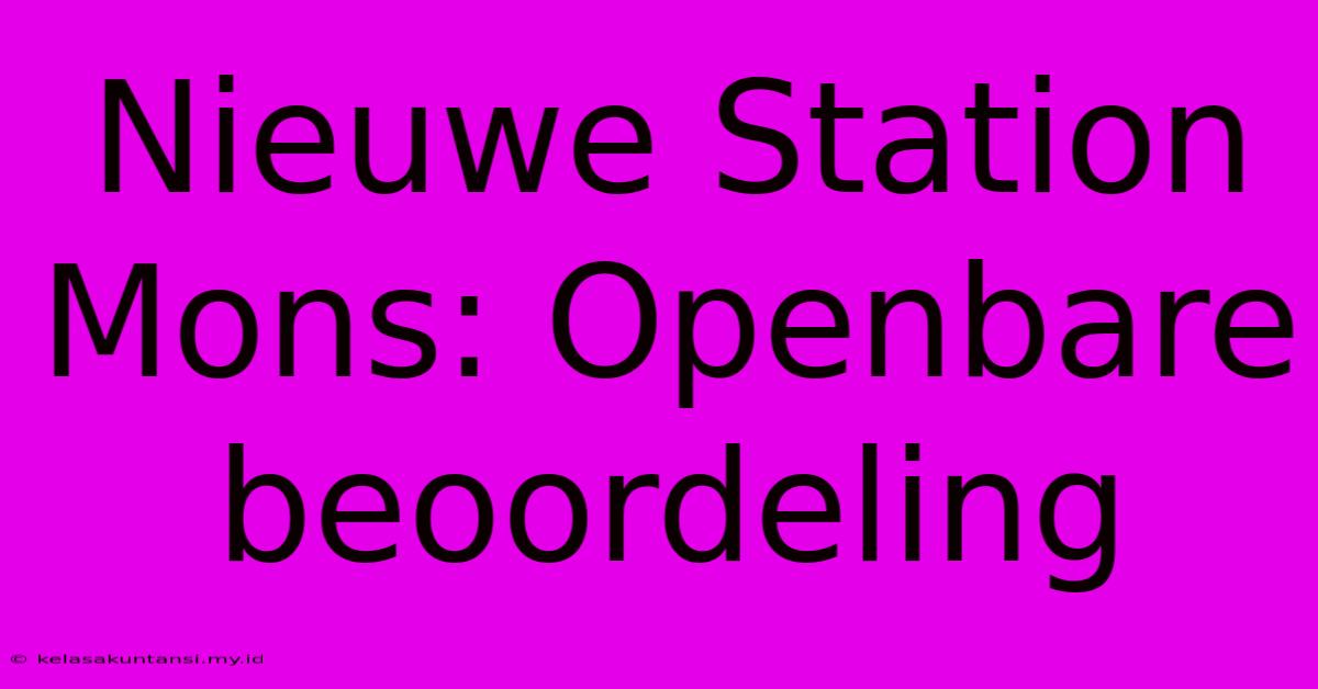 Nieuwe Station Mons: Openbare Beoordeling