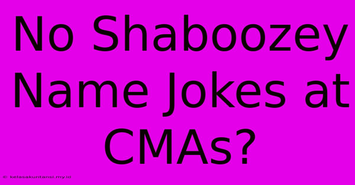 No Shaboozey Name Jokes At CMAs?