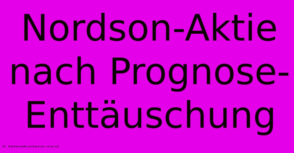 Nordson-Aktie Nach Prognose-Enttäuschung