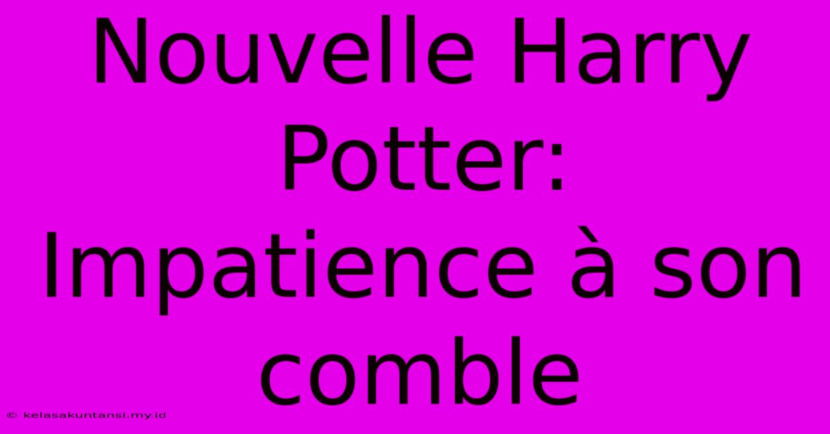 Nouvelle Harry Potter: Impatience À Son Comble