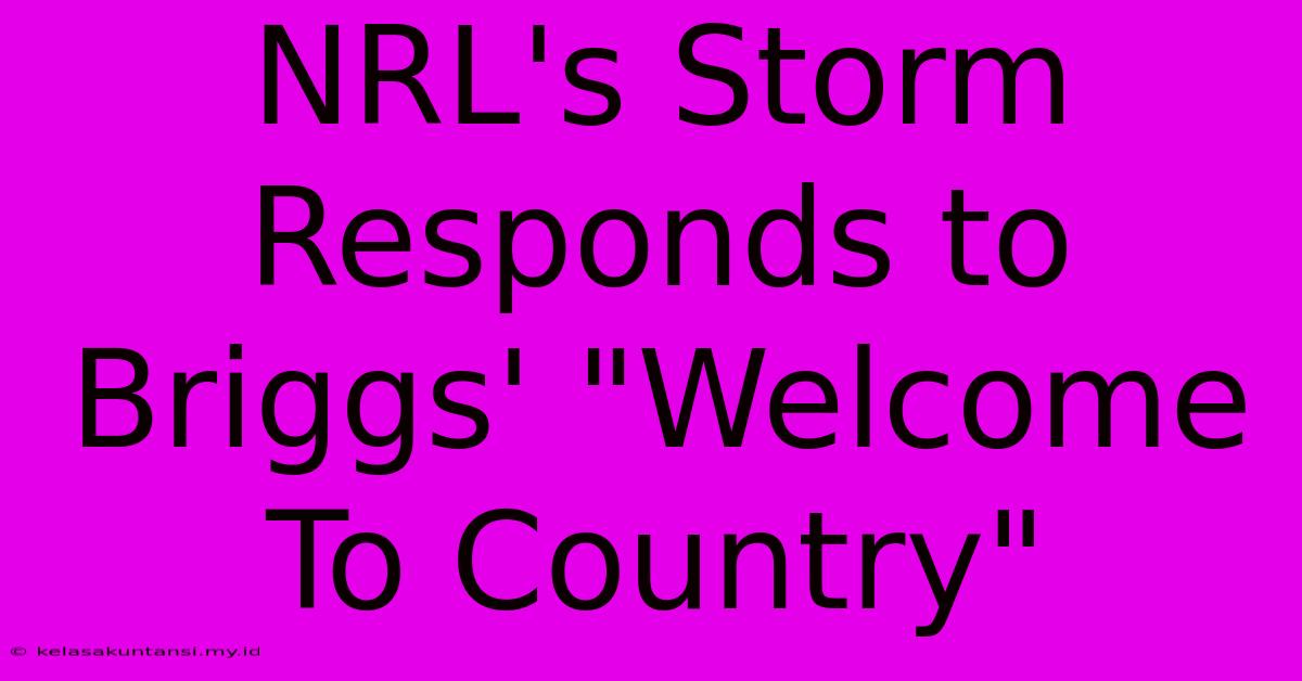 NRL's Storm Responds To Briggs' 