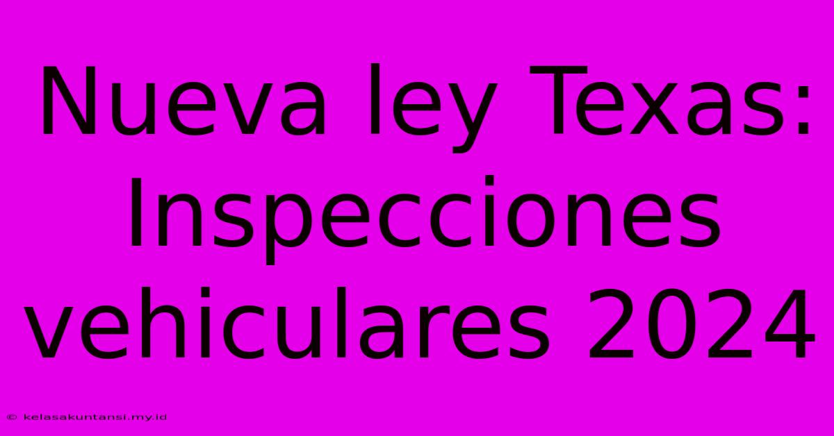 Nueva Ley Texas: Inspecciones Vehiculares 2024