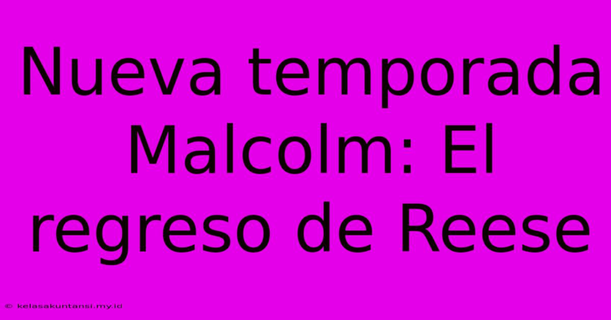 Nueva Temporada Malcolm: El Regreso De Reese