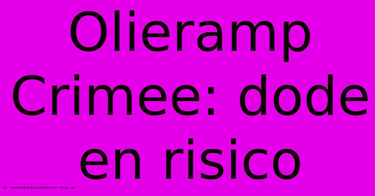 Olieramp Crimee: Dode En Risico