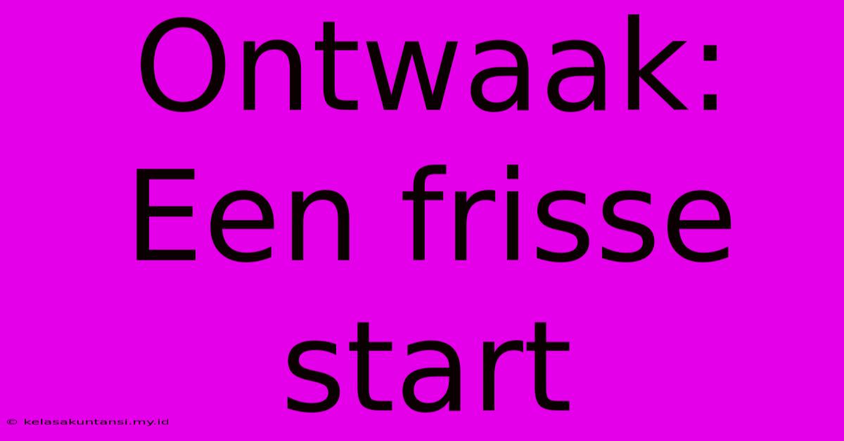 Ontwaak: Een Frisse Start