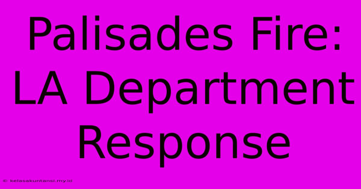 Palisades Fire: LA Department Response