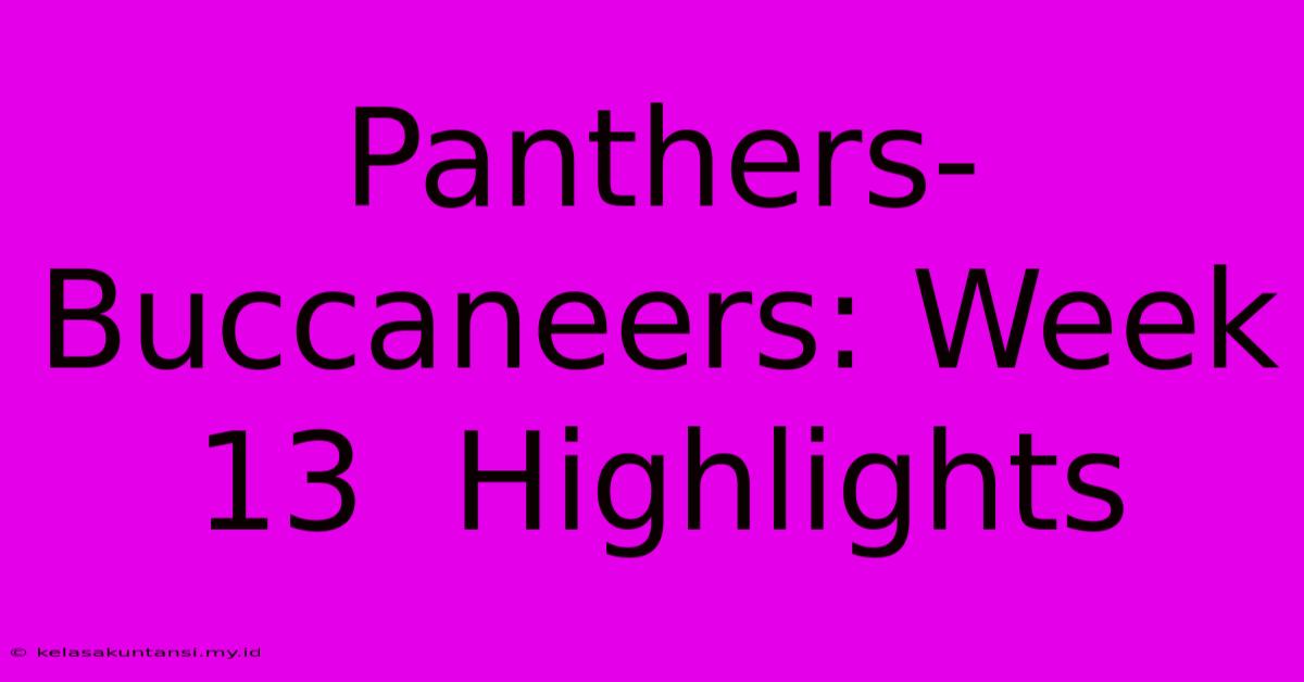 Panthers-Buccaneers: Week 13  Highlights