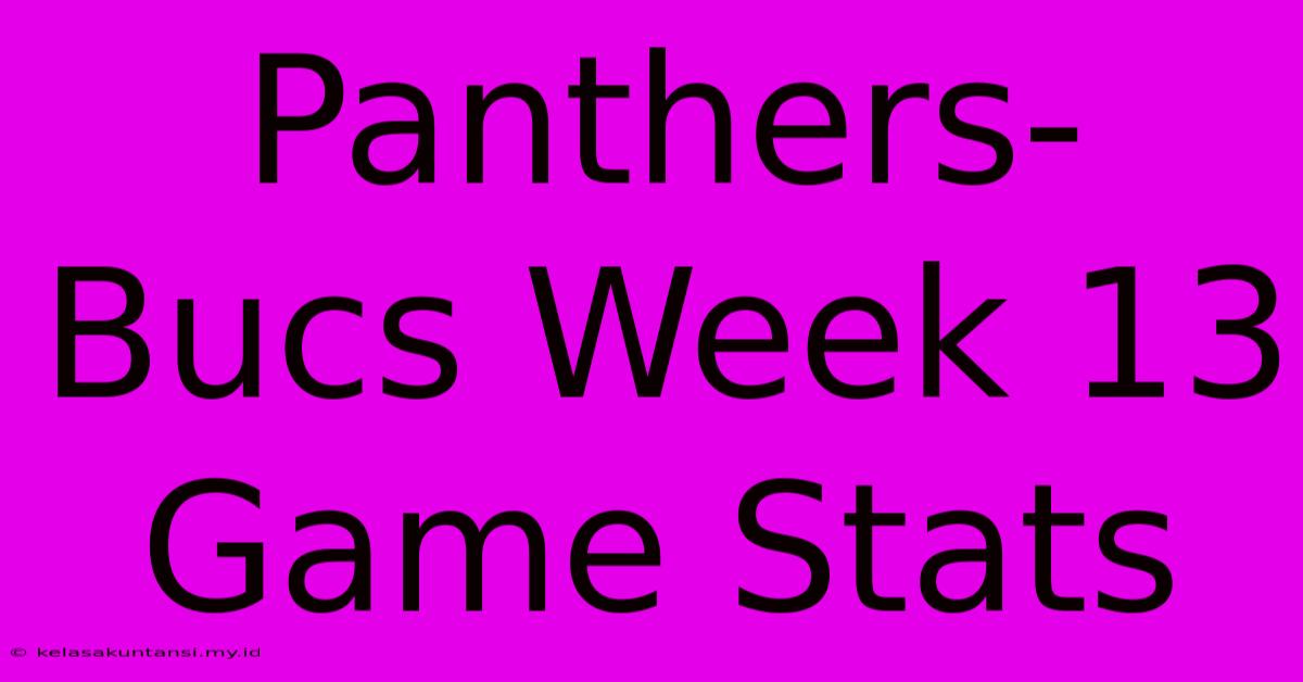 Panthers-Bucs Week 13 Game Stats