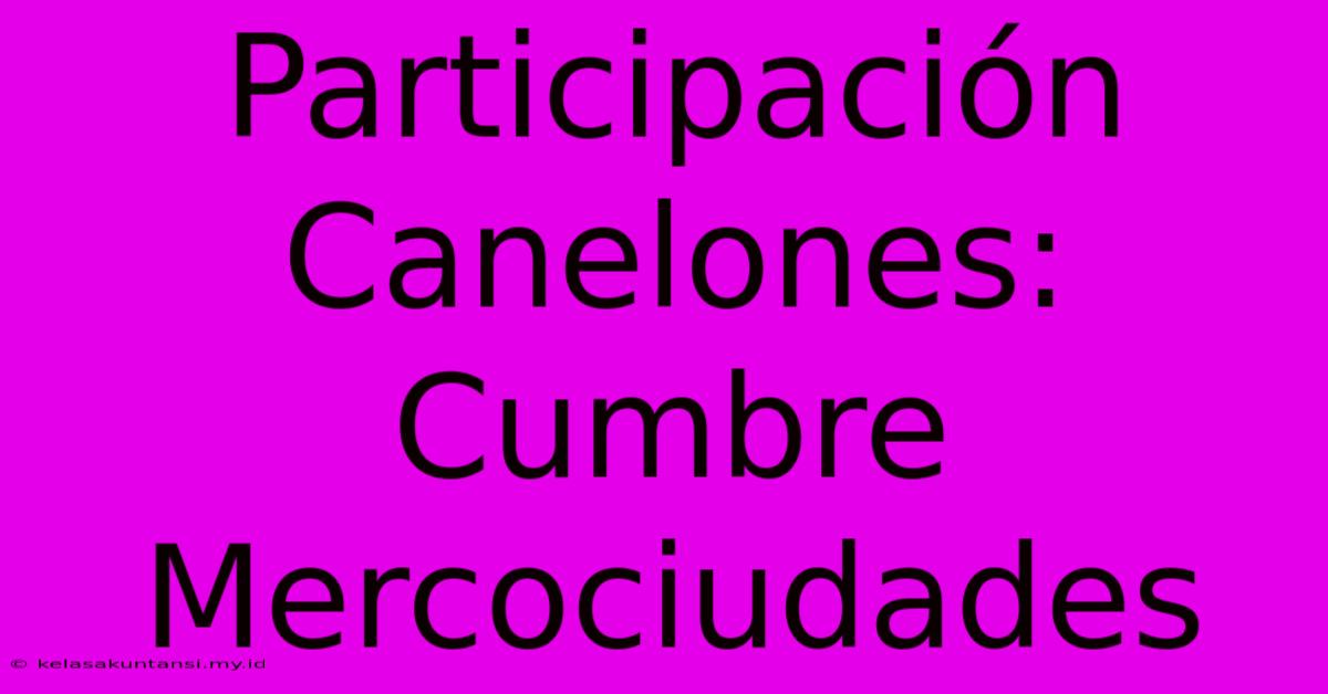 Participación Canelones: Cumbre Mercociudades