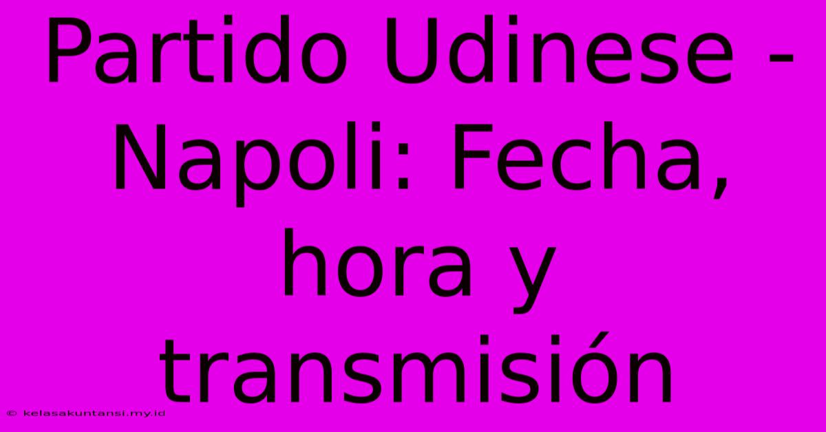 Partido Udinese - Napoli: Fecha, Hora Y Transmisión