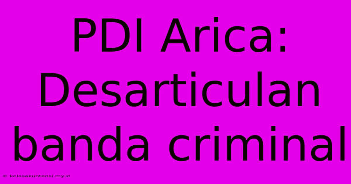 PDI Arica: Desarticulan Banda Criminal