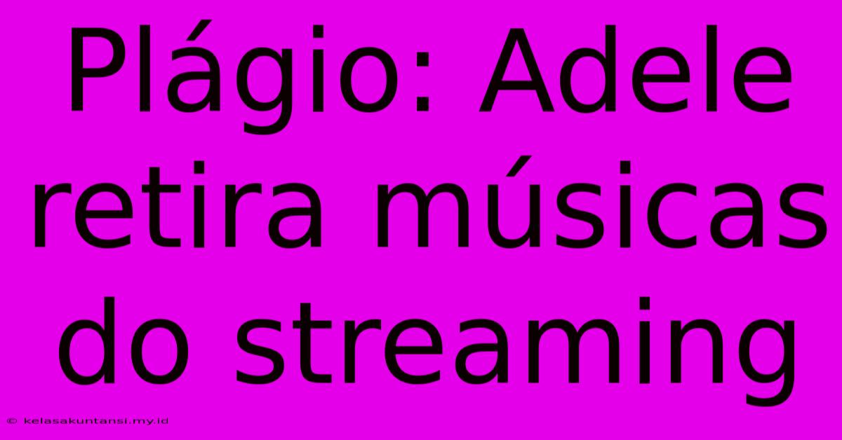 Plágio: Adele Retira Músicas Do Streaming