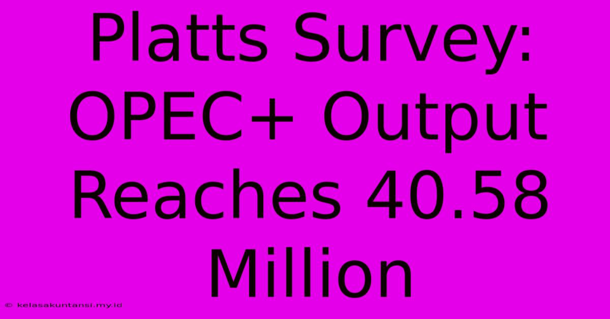 Platts Survey: OPEC+ Output Reaches 40.58 Million