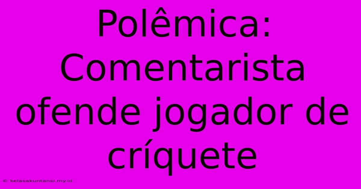 Polêmica: Comentarista Ofende Jogador De Críquete