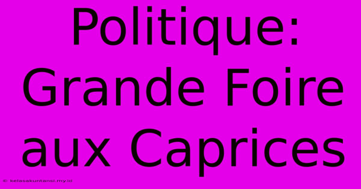 Politique: Grande Foire Aux Caprices