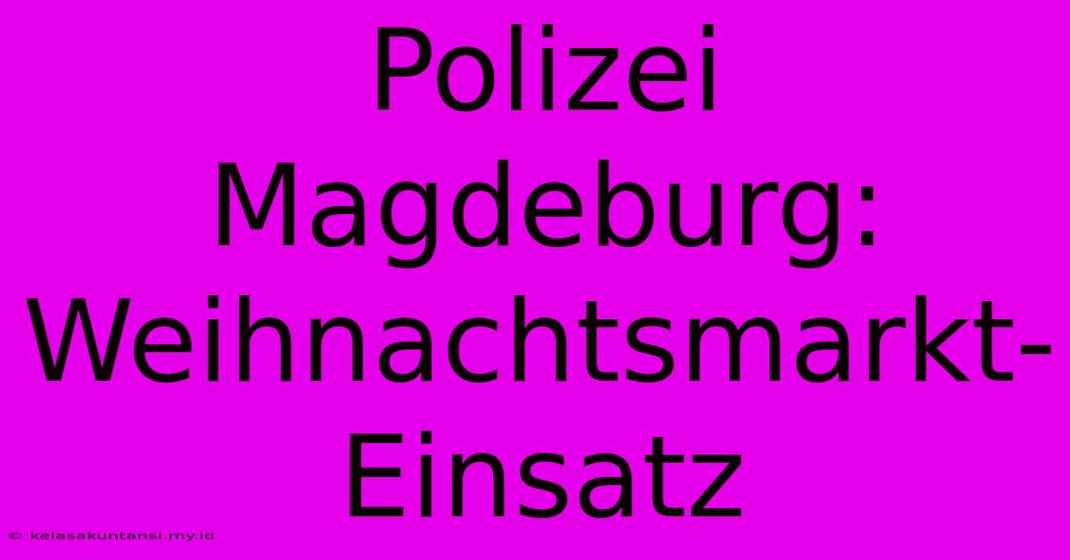 Polizei Magdeburg: Weihnachtsmarkt-Einsatz