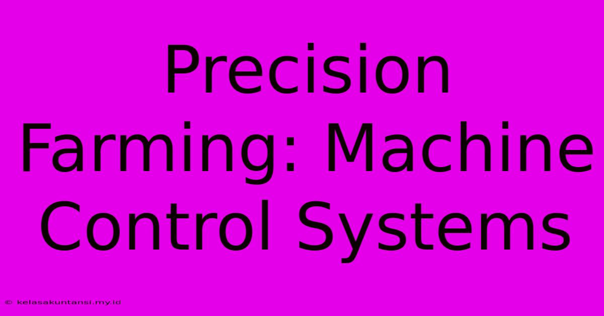 Precision Farming: Machine Control Systems