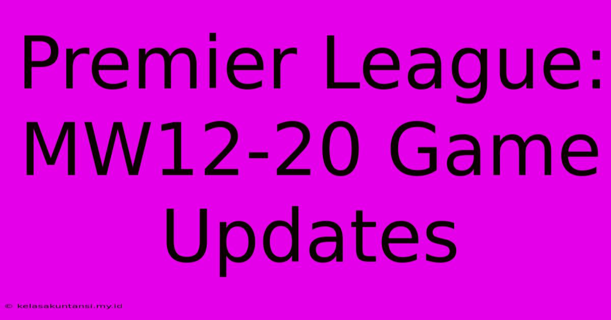 Premier League: MW12-20 Game Updates