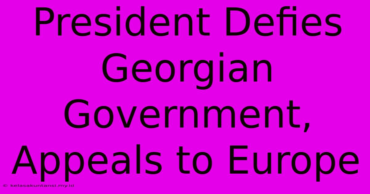 President Defies Georgian Government, Appeals To Europe